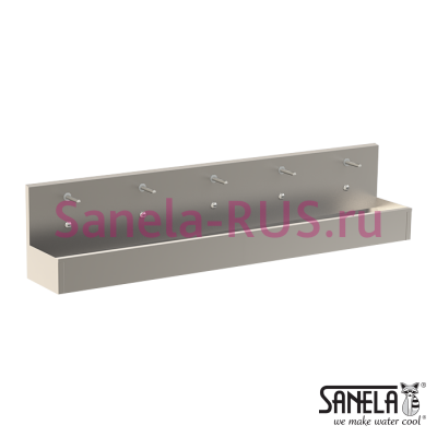 Нержавеющая раковина коллективная 3000мм SLUN 83ET арт: 93833 Sanela Чехия (фото, схема)