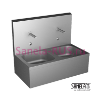 Нержавеющая двойная мойка с автоматическими смесителями SLUN 07ETB Нержавеющая двойная мойка с автоматическими смесителями SLUN 07ETB